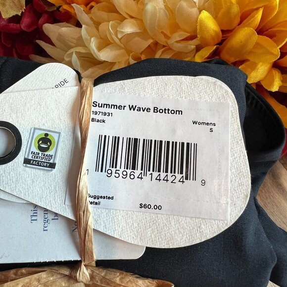 PrAna Womens Summer Wave Swim Bottom SMALL in Black UPF 50+ - Picture 5 of 5